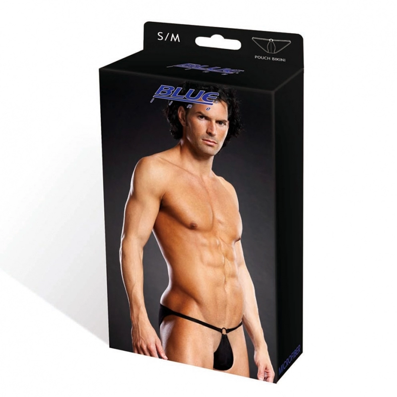 Bikini Sexy Avec Anneau Performance Microfiber Pouch Noir - Blue Line 5 Bikini Sexy Avec Anneau Performance Microfiber Pouch Noir - Blue Line – Image 3
