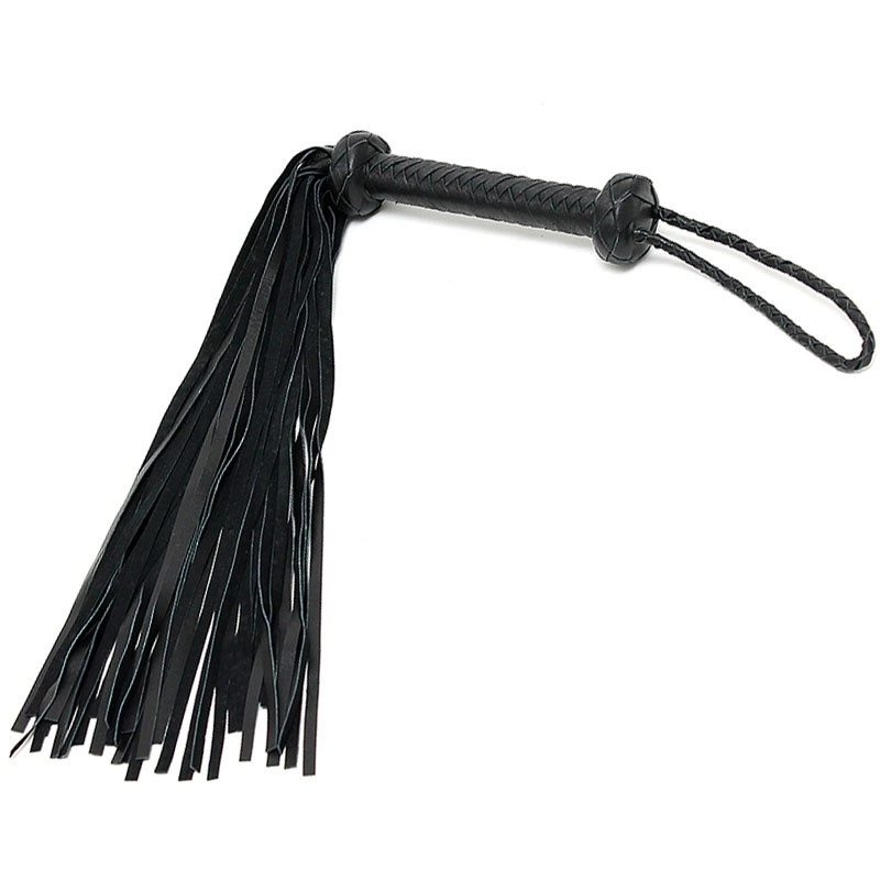 Martinet BDSM En Daim Et Cuir Tressé Noir - Rimba 3 Martinet BDSM En Daim Et Cuir Tressé Noir - Rimba