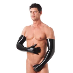 Gants Latex Noir (longs) - Rimba -Joujou 12322
