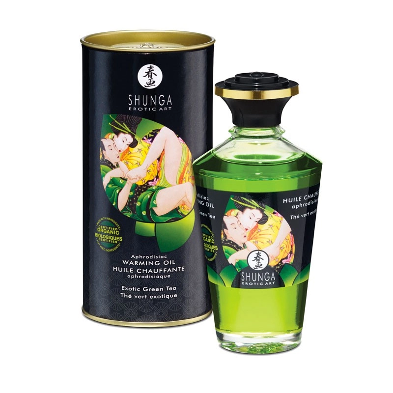 Huile Chauffante Aphrodisiaque Shunga - Thé Vert Exotic 3 Huile Chauffante Aphrodisiaque Shunga - Thé Vert Exotic