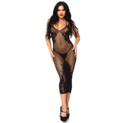 Robe Sexy Avec Résille Et Dentelle (noir) – Leg Avenue