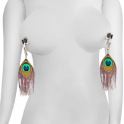 Pinces à Tétons Avec Plumes De Paon - Rimba -Joujou 16958