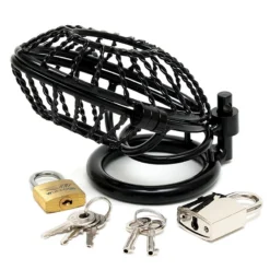 Cage De Chasteté Avec 2 Cadeanas -Joujou 18201