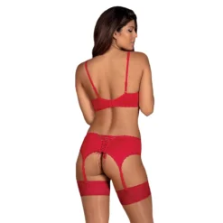 Ensemble De Lingerie Sexy Jolierose 3 St. Set (rouge) - Obsessive -Joujou 19047