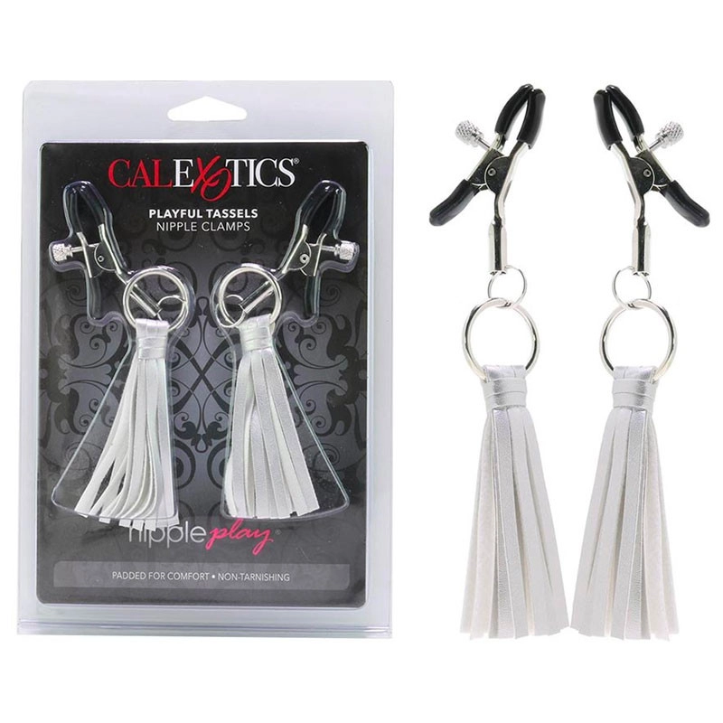 Pinces à Tétons Avec Petit Fouet (Argent) - CalExotics 4 Pinces à Tétons Avec Petit Fouet (Argent) - CalExotics – Image 2