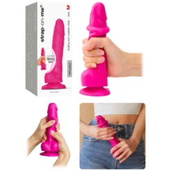Dildo Réaliste Avec Scrotum (Pink) - Strap-on-me Sliding Skin (Medium) -Joujou 21234