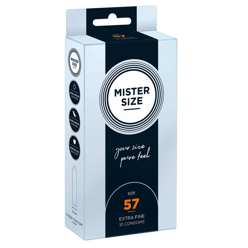 Préservatifs Sur Mesure Mister Size 57mm - 10pces. 3 Préservatifs Sur Mesure Mister Size 57mm - 10pces.