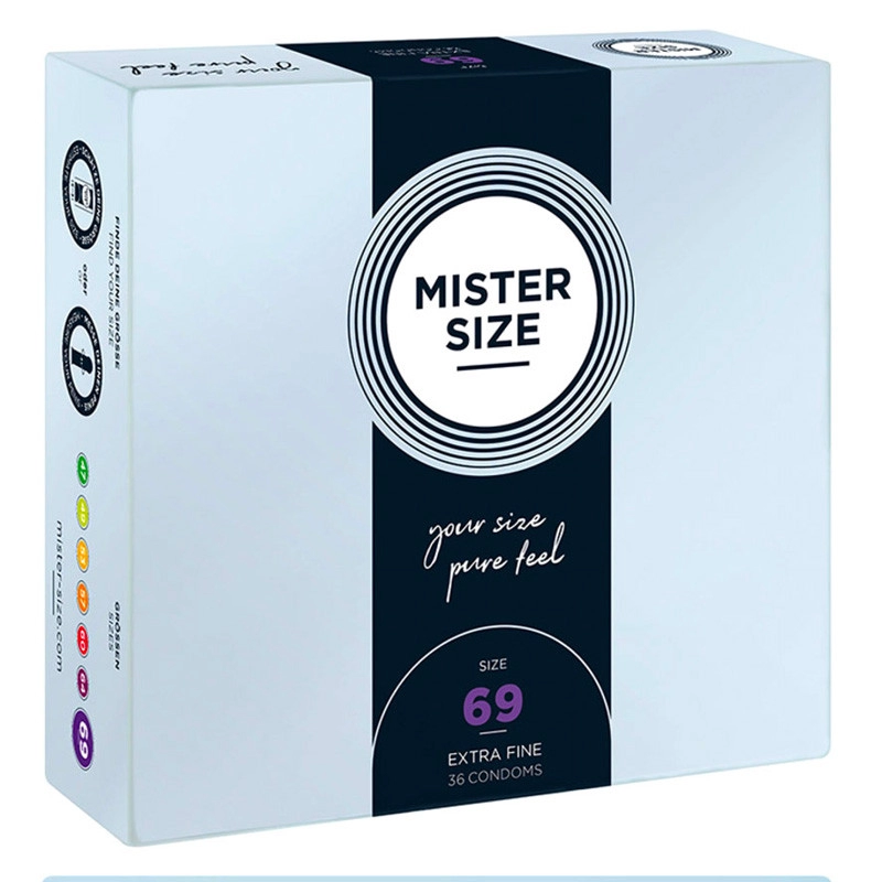 Préservatifs Sur Mesure Mister Size 69mm - 36pces. 3 Préservatifs Sur Mesure Mister Size 69mm - 36pces.