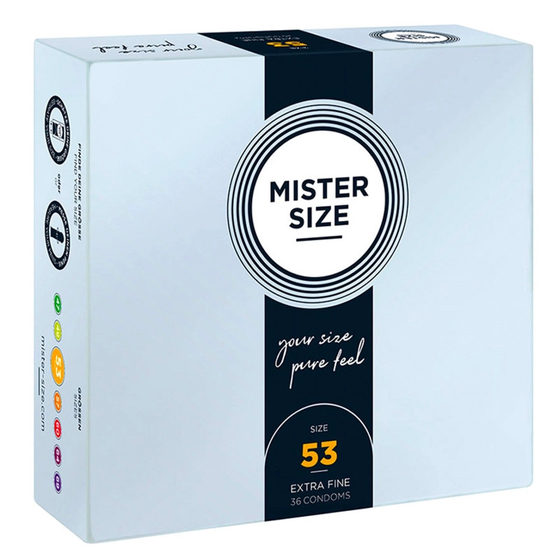 Préservatifs Sur Mesure Mister Size 53mm - 36pces. 3 Préservatifs Sur Mesure Mister Size 53mm - 36pces.