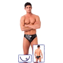 Slip En Latex Pour Homme Avec Plug Anal - Rimba