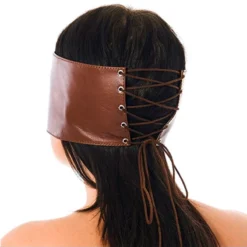 Masque BDSM Bandeau En Cuir (Brun) - Rimba 5 Masque BDSM Bandeau En Cuir (Brun) - Rimba -Joujou 21954