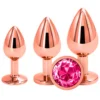Kit De Plug Anal Aluminium Rear Assets Rose & Gold (3x) - NS Novelties -Joujou 22168