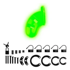 Cage De Chasteté Phosphorescente En Silicone - Ouch! -Joujou 22194