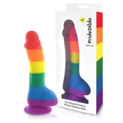 Gode Gay Avec Scrotum Aux Couleurs Arc-en-ciel - Pride Dildo -Joujou 6945