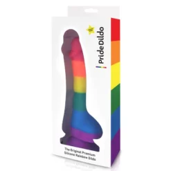 Gode Gay Avec Scrotum Aux Couleurs Arc-en-ciel - Pride Dildo -Joujou 6946