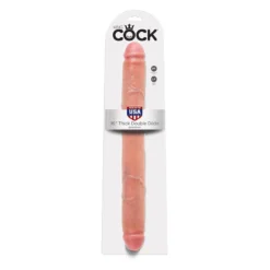 Double Dong Réaliste Beige Large - King Cock 16" -Joujou 8270