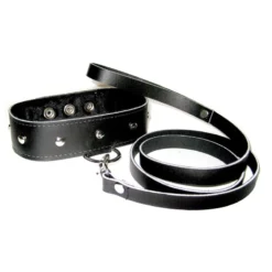 Sportsheets Laisse Et Collier BDSM En Cuir Collar & Leash Set - Sportsheet