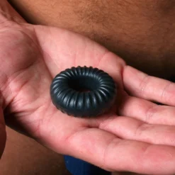 Anneau Pénien Ribbed Ring Noir - PerfectFit -Joujou 9237