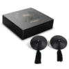 Bijoux Indiscrets Burlesque Pasties - Caches Tétons Rond Noir Ficelle Noire -Joujou 9530